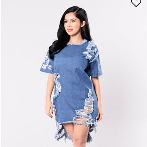 Distressed Denim Tunic